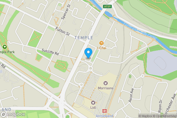 Map location for 1 Temple Gardens, Flat 2-1, Anniesland, Glasgow, G13 1JJ
