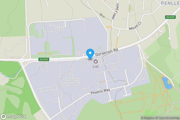 Map location for Poundstretcher, Gorseinon Road, Penllergaer, Swansea, West Glamorgan, SA4 9GE