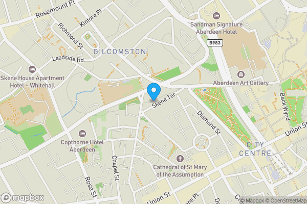 Map location for Flat 1, 48 Skene Terrace, Aberdeen, Aberdeenshire AB10 1RP