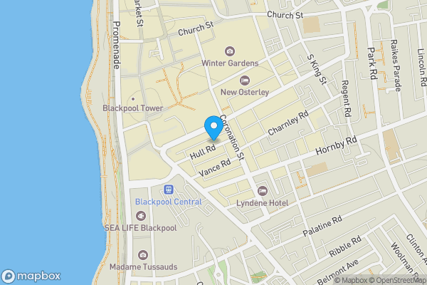 Map location for Chorlton Hotel, 38, Blackpool, Lancashire, FY1 4QB