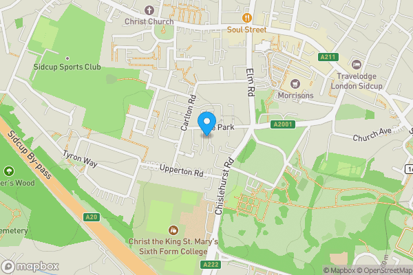 Map location for 67 The Park, Sidcup, Kent, DA14 6AN