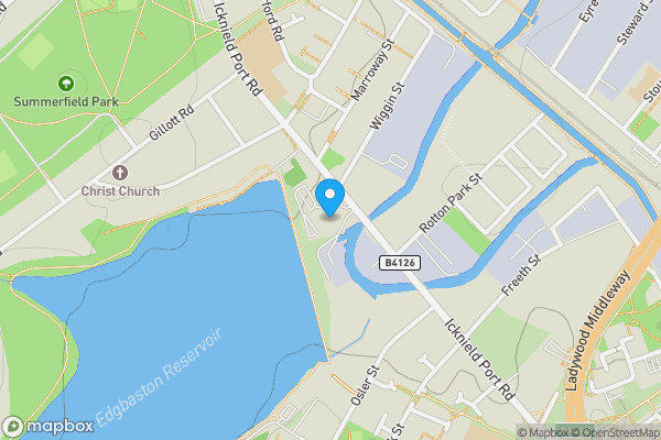 Map location for The Centennial Centre, 100 Icknield Port Road, Birmingham, West Midlands, B16 0AA