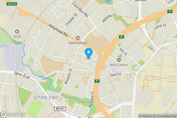 Map location for Percy street Hanley