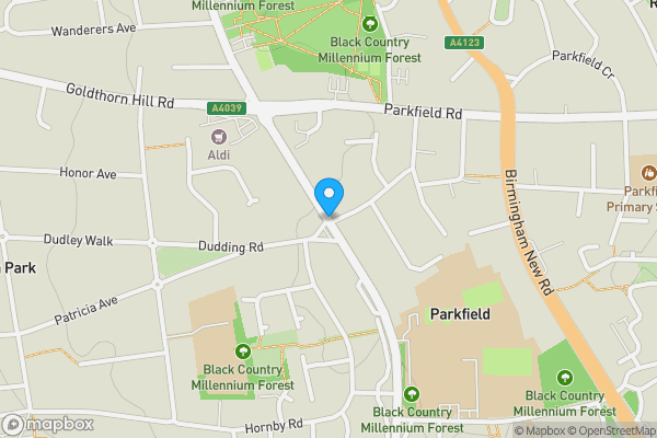 Map location for Wolverhampton Road East, WOLVERHAMPTON, West Midlands, WV4 6BD