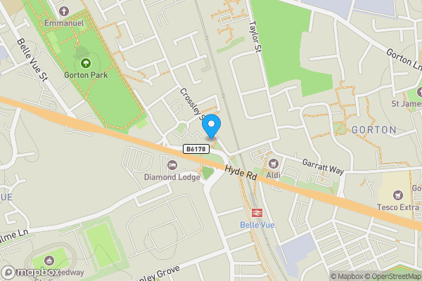 Map location for Flat 1, 703 Hyde Road, Manchester, Lancashire, M12 5PS