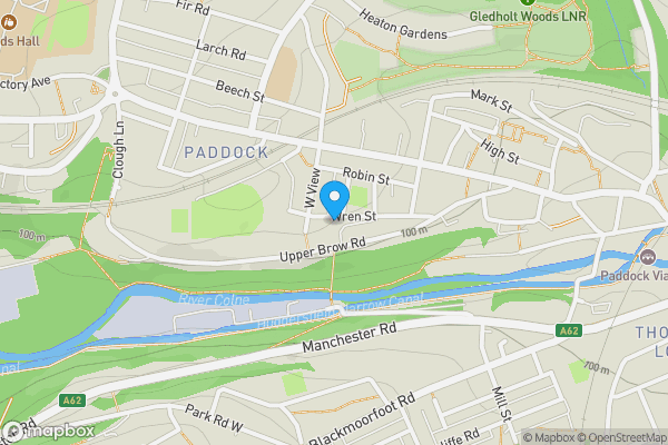 Map location for 29 Wren Street, Huddersfield, West Yorkshire, HD1 4TU