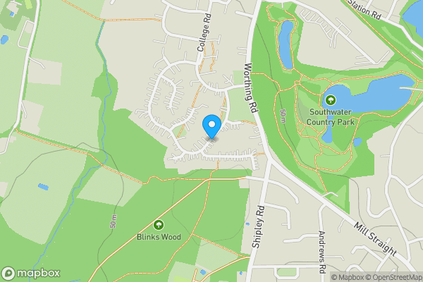 Map location for Plot 2, Land at Woodlands Way Southwater, Horsham, West Sussex, RH13 9HZ