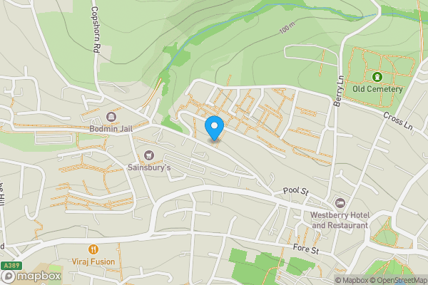 Map location for 93 Wallace Road, Bodmin, Cornwall, PL31 2EX