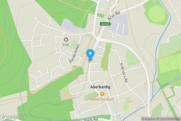 Map location for Chapel Buildings, Bridgend Road, Aberkenfig, Bridgend, Mid Glamorgan, CF32 9BG