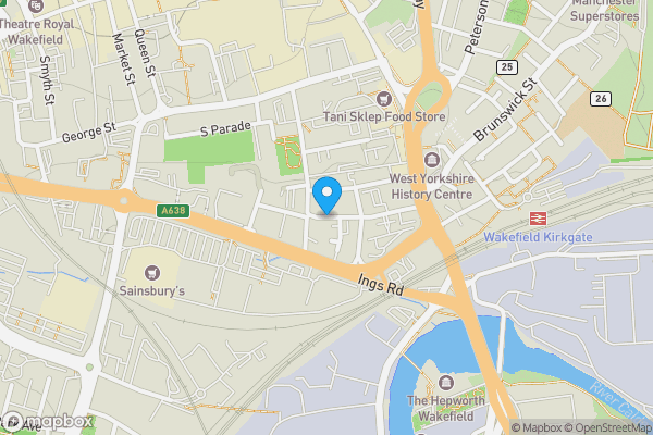 Map location for 4 Aspire, Grove Road, Wakefield, West Yorkshire, WF1 1NP