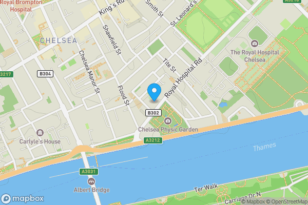 Map location for Flat 5A, 3-5 Cheyne Place, London, Kensington and Chelsea, SW3 4HH