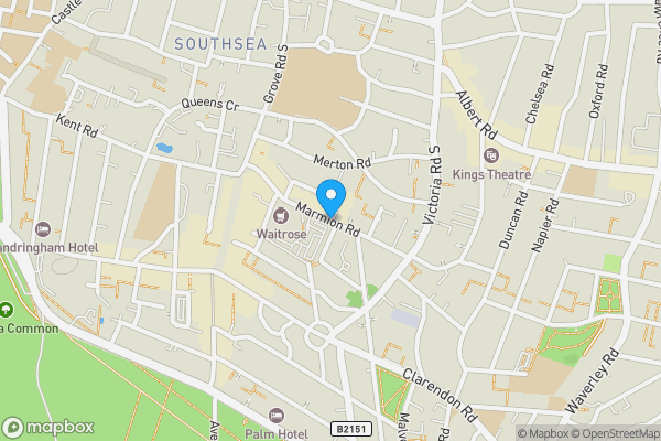 Map location for Marmion Road, Southsea, Hampshire, PO5 2AX