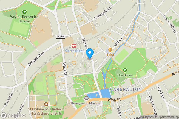 Map location for North Lodge, 21 North Street, Carshalton, Surrey, SM5 2HW