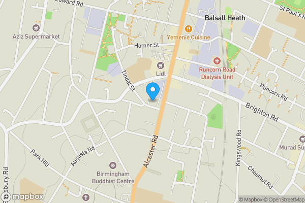Map location for Malcolm House, 581 Moseley Road (A435) Balsall Heath Birmingham West Midlands B12 9BL