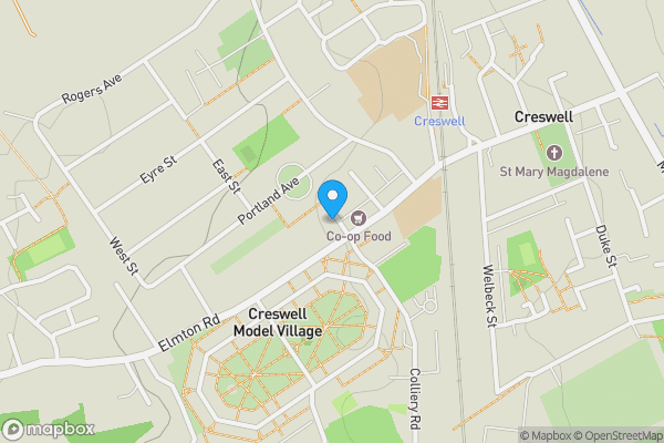 Map location for 3 John Street, Creswell, Worksop, Nottinghamshire, S80 4DF