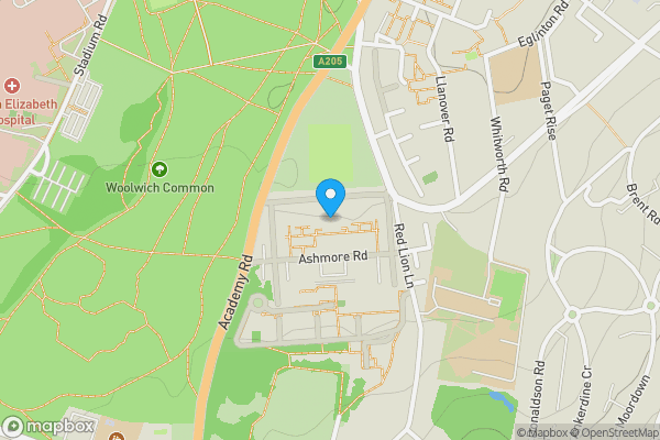 Map location for East Lecture House & The Great Hall, The Academy, Woolwich, London, SE18 4BT