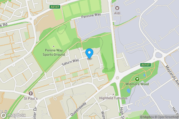 Map location for Land and Garage at 94 Saturn Way, Hemel Hempstead, Hertfordshire, HP2 5PD