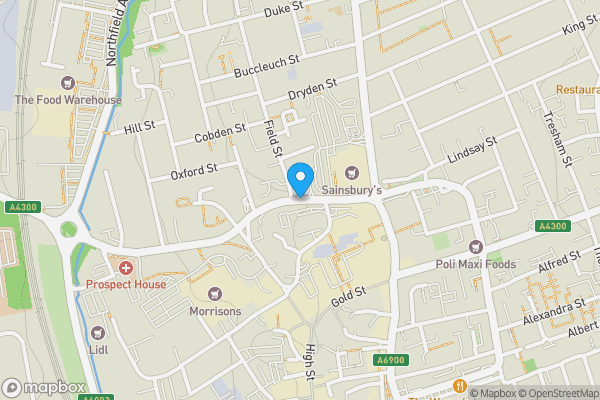 Map location for Units A1-A3 and B1&B2, Tanners Gate Retail Park, Northall Street, Kettering, Northamptonshire, NN16 8AQ