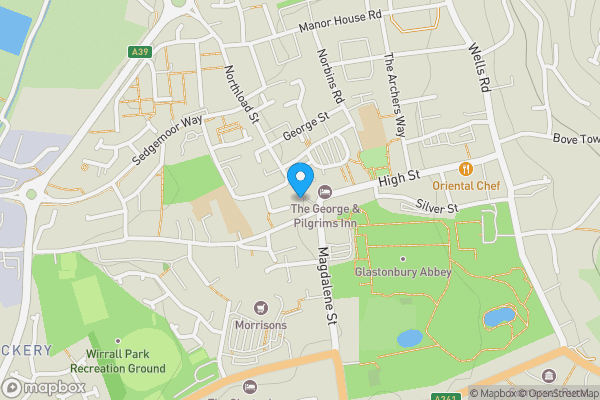 Map location for Glastonbury, Somerset, BA6