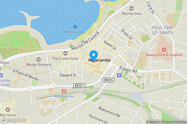 Map location for 66-68 Euston Road, Morecambe, Lancashire, LA4 5DH