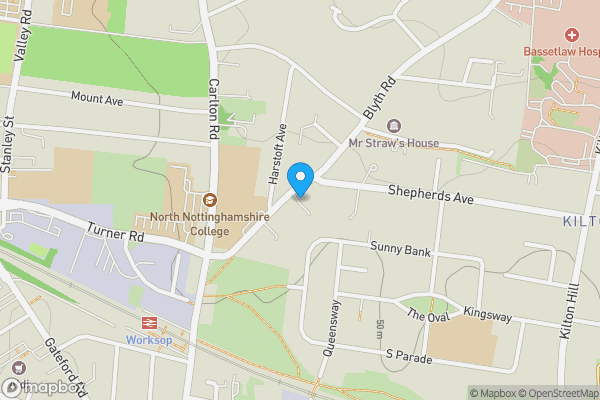Map location for 34 Blyth Road, Worksop, Nottinghamshire, S81 0HW