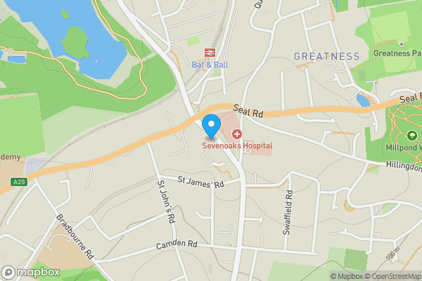 Map location for 131 St Johns Hill, Sevenoaks, Kent, TN13 3PE