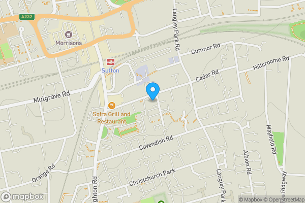 Map location for Flat 8, 1 Cedar Gardens, Sutton, Surrey, SM2 5EQ