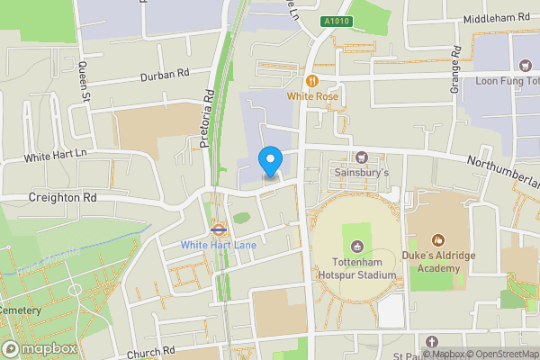 Map location for 12 & Part of 14 White Hart Lane, Tottenham, London N17 8DP