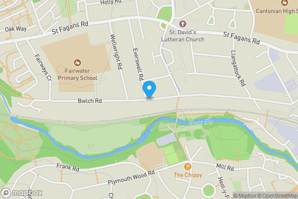 Map location for Bwlch Road, Fairwater, Cardiff, CF5 3EF