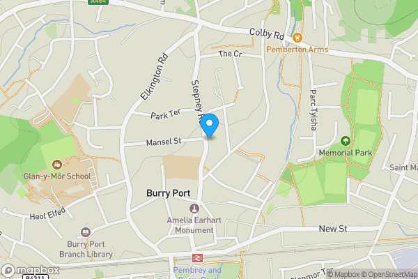 Map location for 62 Stepney Road, Burry Port, Dyfed, SA16 0BE