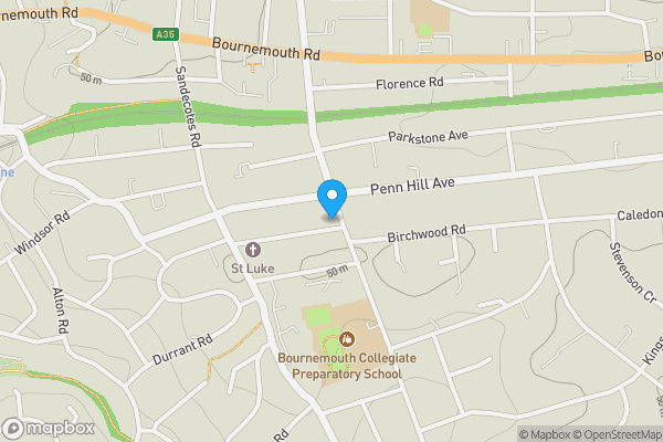 Map location for Flat 1, The Heathers, 31 Wellington Road, Lower Parkstone, Poole, BH14 9LF