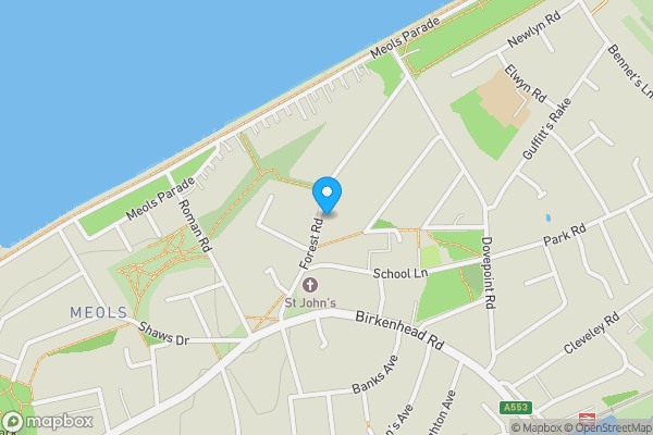 Map location for 16 Forest Road, Meols, CH47 6AU