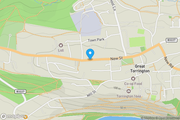 Map location for New Street, Torrington, Devon, EX38 8BS