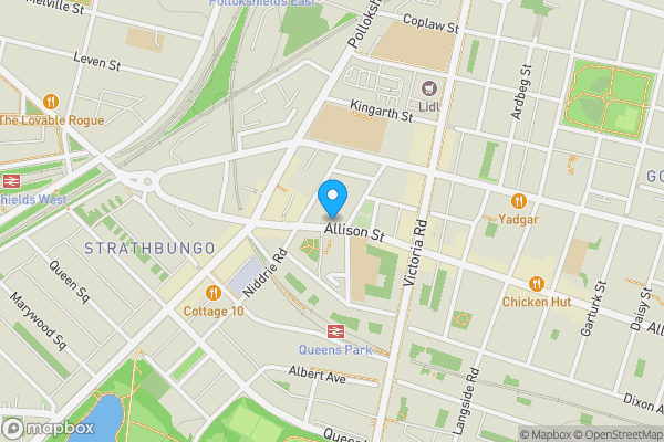 Map location for 3/3 51 Allison Street, GLASGOW, Lanarkshire, G42 8NJ