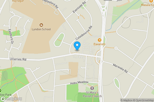 Map location for Apartment 39 Kingsford Court, 125 Ulleries Road, Solihull, West Midlands, B92 8DT