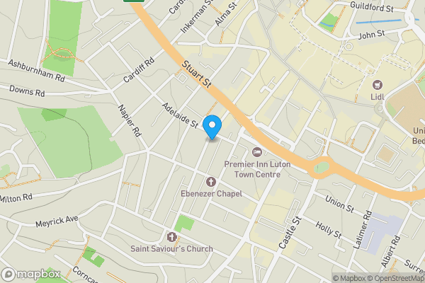 Map location for Flat 4, 83 Wellington Street, Luton, Bedfordshire, LU1 5AF