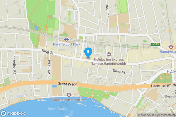Map location for Third & Fourth Floor Flat, 160 King Street, Hammersmith, London, W6 0QU