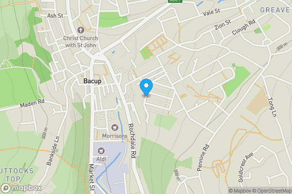 Map location for Dry Corner Farm, Rochdale Road, Bacup, Lancashire, OL13 9XF