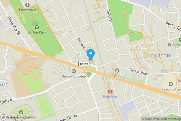 Map location for Flat 1, 703 Hyde Road, Manchester, Lancashire, M12 5PS