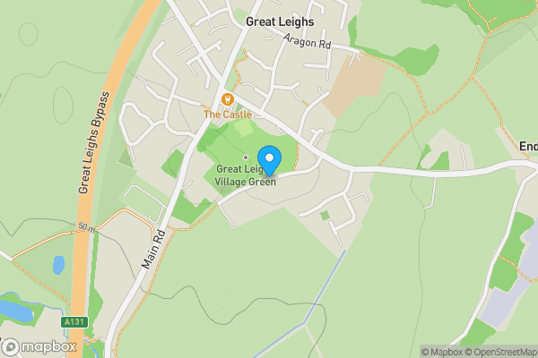 Map location for Former Garage Site and adjoining Land at, Castle Close, Great Leighs, Essex, CM3