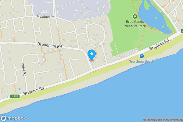 Map location for Flat 7 Onslow Court, Brighton Road, Worthing, BN11 2PL