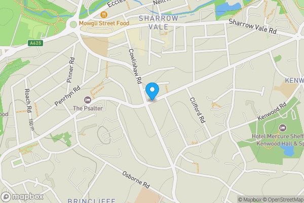 Map location for Psalter Lane, Sheffield, South Yorkshire, S11 8YU