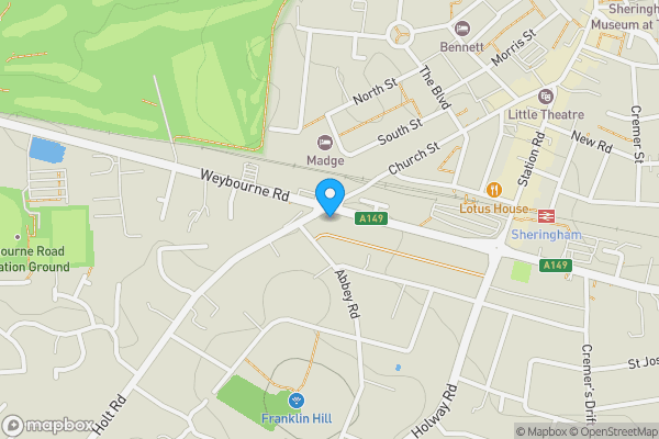 Map location for White Lodge, 2 Cromer Road, Sheringham, Norfolk NR26 8RP