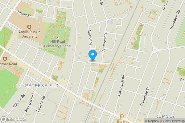 Map location for Garage 7, Hooper Street, Cambridge, Cambridgeshire, CB1 2NZ