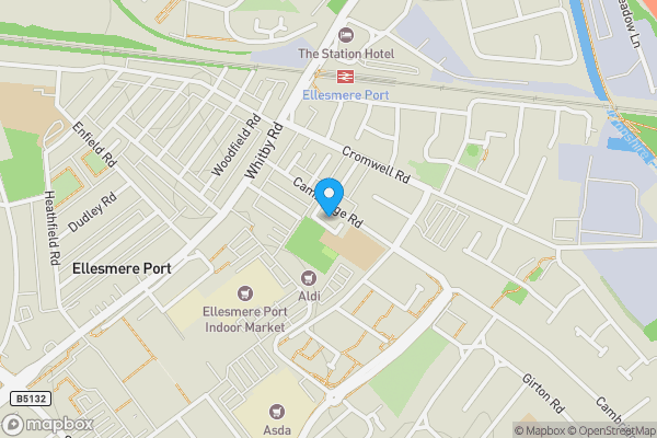 Map location for Apartment 8 Cambridge Court, Ellesmere Port, Merseyside, CH65 4AQ