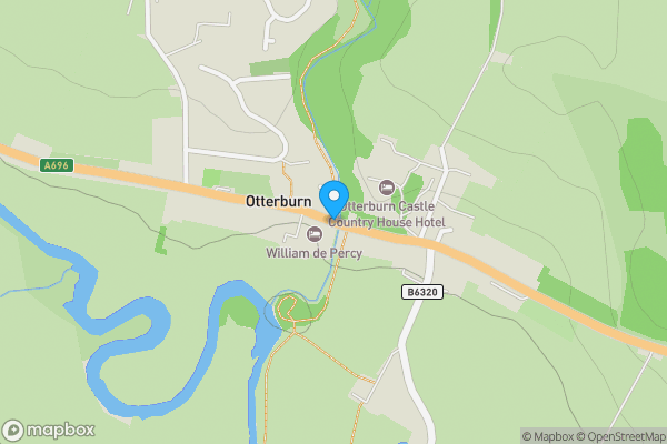 Map location for Otterburn Hall, Otterburn, Newcastle upon Tyne, Northumberland NE19 1HE