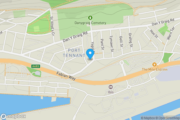 Map location for 14 Ysgol Street, Port Tennant, Swansea, West Glamorgan, SA1 8LE