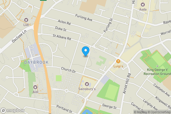 Map location for 77 Church Drive, Daybrook, Nottingham, NG5 6LD