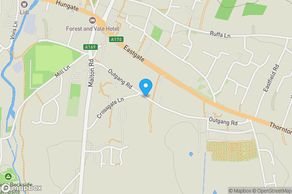 Map location for Outgang Road, Pickering, North Yorkshire, YO18 7EL