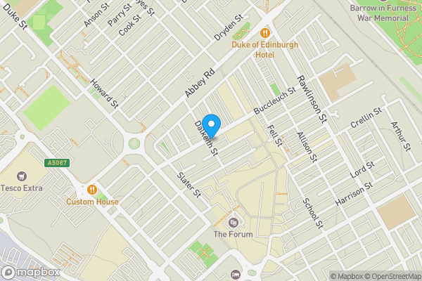 Map location for Crystal Palace, 21 Dalkeith Street, Barrow-In-Furness, Cumbria, LA14 1ST